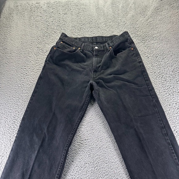 Levi's 550 Jeans Mens 36x34 Black Cotton Denim Straight Leg Stretch Workwear - Picture 2 of 9